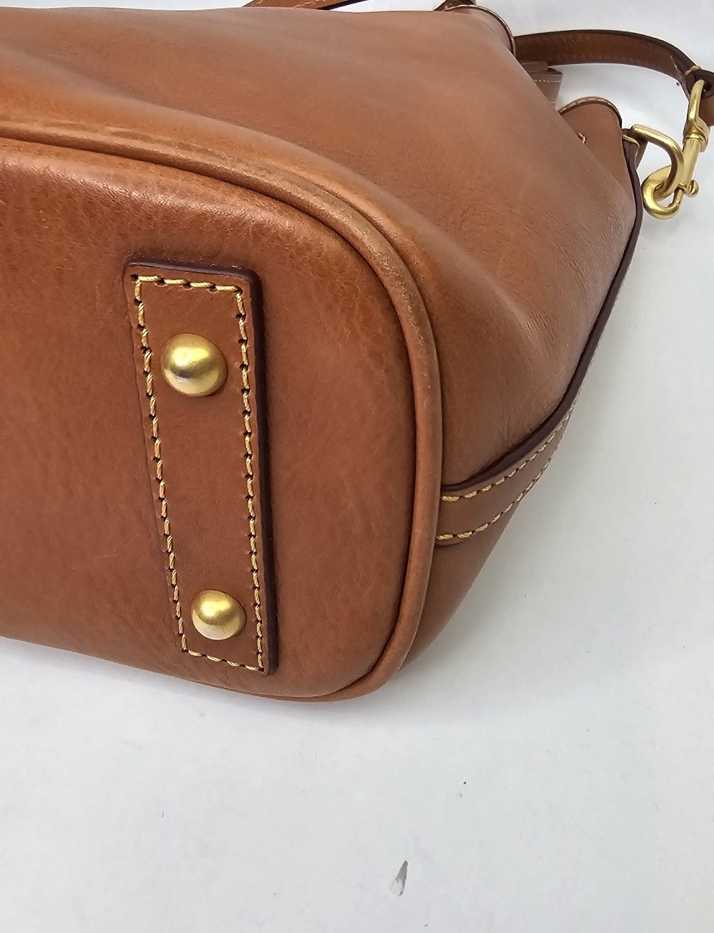 Dooney & Bourke Florentine Leather Drawstring Bucket Bag Purse - Picture 7 of 13
